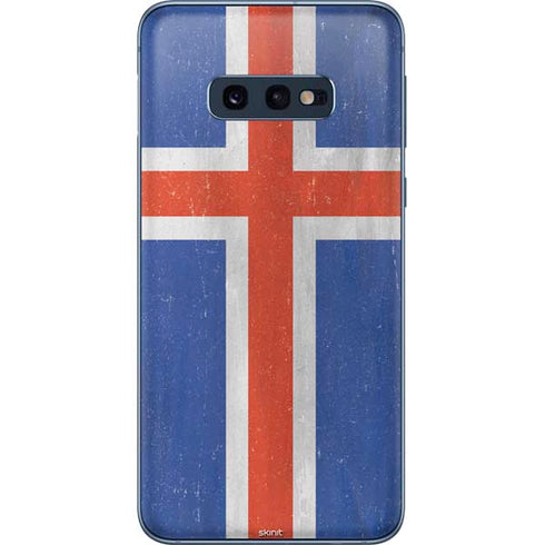 Iceland Flag Distressed Galaxy S10e Skin
